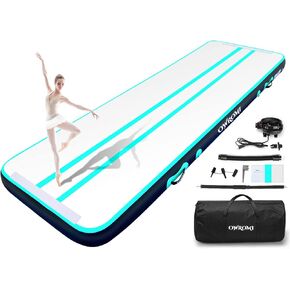 Inflatable Air Gymnastics Mats for Tumbling, 10ft/13ft/16ft/20ft/26ft Tumble Track Tumbling Mats for Kids, 4/8 Inches Thick Training Mat with Electric Pump Gymnastics Equipment for Kids Mat