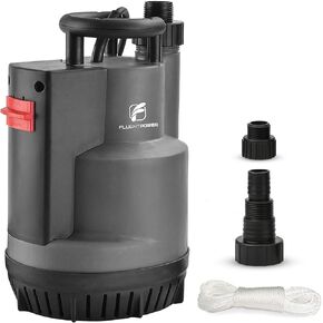 FLUENTPOWER 1/2HP Submersible Sump Pump 2500GPH Utility Water Pump, Auto/Manual Control by Integrated Float Switch, with 16.4 Ft Cord for Pool Tub Garden Pond Flooded Basement Draining