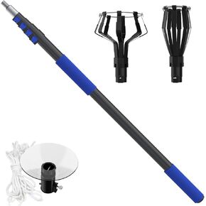26FT Reach Light Bulb Changer for High Ceilings with Telescopic Extension Pole, 5-20Foot Light Bulb Extension Pole Changer with Baskets and Suction Cup for High Ceilings and Recessed Lights