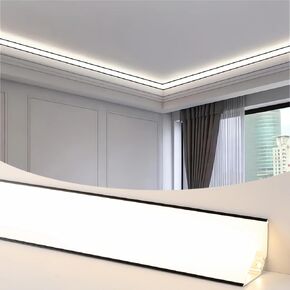 JARBIH 10PACK Led Aluminum Profile for Ceiling Wall Decoration, 1M/3.3ft 6cmx6cm Top Corner Strip Line Luminous Ceiling Free Lamp Internal Channel Linear for Living Room Home(White)