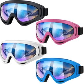 4-Pack Ski Goggles Snow Goggles for Men Women Kids Youth Adults Boys Girls,Snowboard Motorcycle goggles ATV Glasses