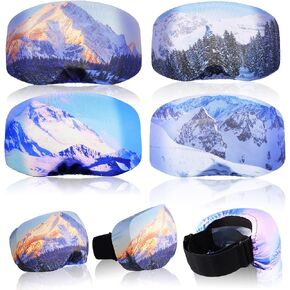 4 Pieces Ski Snowboard Goggle Cover Sleeve, Goggle Cover Microfiber Protective Lens Scratch Dust Protection for Travel Apres