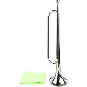 Diydeg Bugle Cavalry Trumpet Brass, B Flat Bugle Brass Retro Standard Trumpet Musical Instrument, Trumpet Brass Blowing Old Copper for School Band Cavalry Orchestra