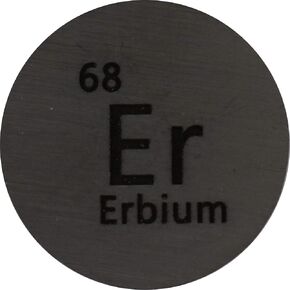 Erbium (Er) 24.26mm Metal Disc 99.9% Pure for Collection or Experiments