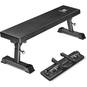 Flat Weight Bench - Heavy Duty Foldable Workout Bench for Home Gym, 1300lb Capacity Adjustable Strength Training Bench Press for Ab and Full Body Exercises, Sturdy and Easy to Fold