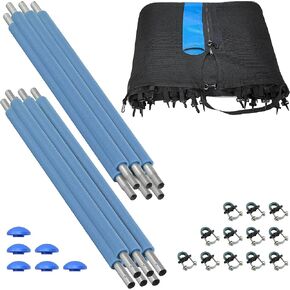 Trampoline Enclosure Set, to Fit 12'. Round Frames, for 3 or 6 W-Shaped Legs -Set Includes: Net, Poles & Hardware Only