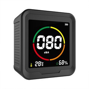 Upgraded 3-in-1 Decibel Meter(Temp, Humidity and Sound Level), Sound Level Meter with High Clear Backlit LCD Screen, Portable SPL Meter Range 30dBA-110dBA, Use for Home, Noisy Neighbor