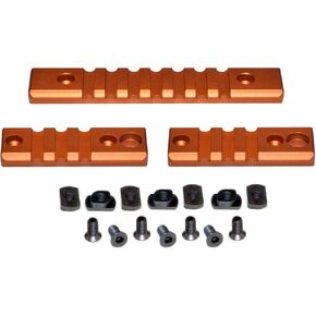 3 Piece Single Picatinny Rail Section Kit for M LoK Style Slots, Orange