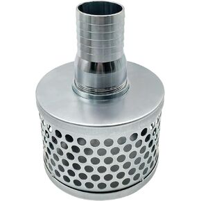 Round Hole Suction Strainers and Combination Hose Connector Set for Pump, Plated Steel (1.5 inch set)