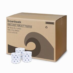 GEN Standard Bath Tissue, White Toilet Paper, 2-Ply, 4 x 3, 400 Sheets/Roll, Individually Wrapped, Commercial Case of 96 Rolls, Fits Standard-Roll Dispensers, Strong and Reliable