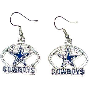 Dallas football Hypoallergenic silver dangle earrings