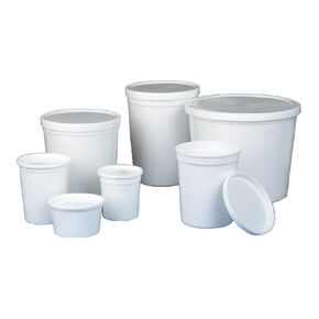 Globe Scientific 271008W Multi-Purpose Container with Separate Snap Lid, 3.80" Diameter, 2.23" Height, HDPE, Short Style, 8oz (240mL), White, Pack of 100