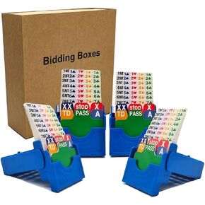 Set of 4 Bridge Bidding Boxes,Bridge Game Kit Bid Buddy,Suit for Bridge Player and Bridge Club,Navy Blue