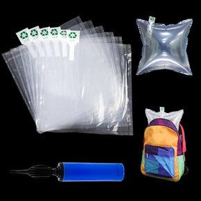 200 كيس هواء للتغليف ووسائد هوائية للشحن وأكياس حماية قابلة للنفخ ووسادة هوائية تحجب كيس التغليف مع مضخة مجانية لتحريك عبوة الشحن 7.87 × 7.87 بوصة in Kuwait