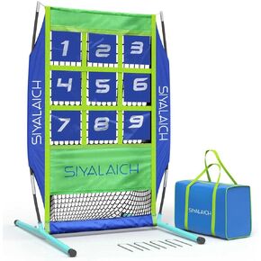 9 Hole Pitching Target Net,with 9 Numbered Strike Zone,Baseball Softball Training Equipment,with Portable Carrying Bag, Easy and Quick Assembly and Disassembly