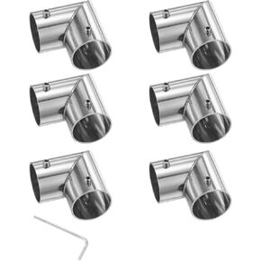 6-Pack Structural Pipe Connector, Tee Pipe Fittings Stainless Steel Pipe Connector for OD 1" or 25MM Pipe, Conduit Connectors