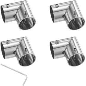 4-Pack Structural Pipe Connector, Tee Pipe Fittings Stainless Steel Pipe Connector for OD 1" or 25MM Pipe, Conduit Connectors