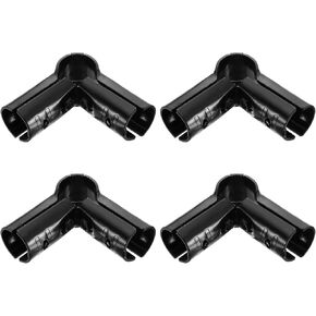 uxcell 4 Pcs 90 Degree Structural Pipe Connector, 1-1/8" 3-way Metal Connectors Corner Pipe Fittings End Rails Clamp with Screws for DIY Shelf Garden Support, Black