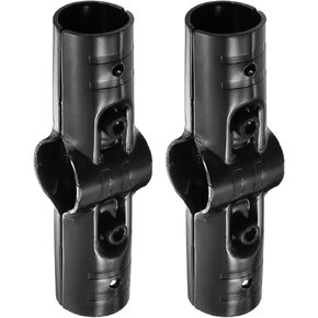 uxcell 2 Pcs Straight Structural Pipe Connector, 1-1/8" 4-way Metal Connectors Corner Pipe Fittings End Rails Clamp with Screws for DIY Shelf Garden Support, Black