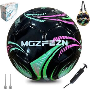 Youth Soccer Ball Size 4, Kids Outdoor Play Game Training Practice Soccer Ball for Teen Boy Girl Indoor Outdoor with 1 Pump 1 Net Bag and 1 Gift Box