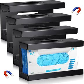 4 Pcs Magnetic Glove Box Holder Dispenser Glove Holder Wall Mounted Towels Wipes Paper Tissue Glove Box Holder for Hospital Home Office Organizing Accessories