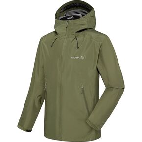 WICKHAM Men's High-performance Rain Jacket Outdoor Waterproof Windproof Coat fully Sealed Seams Shell for Expedition,Golf