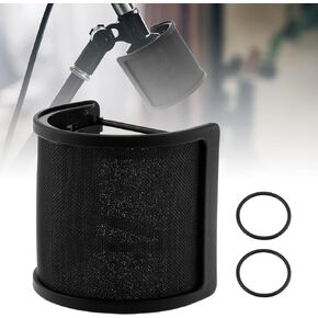 RTNLIT Microphone Pop Filter, Three Layers Metal Mesh Mic Windscreen Cover Mic Isolation Shield Compatible with HyperX QuadCast S and Other 35 mm to 50 mm Mics for Vocal Recording, Youtube, Streaming
