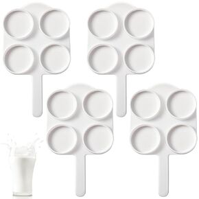 4 Pcs Milk Sampling Tray ABS Milk Collection Sampling Tray Mastitis Test Detection Board 4 Cavities Cattle Farm Animal Husbandry Supplies for Cow Laboratory, White