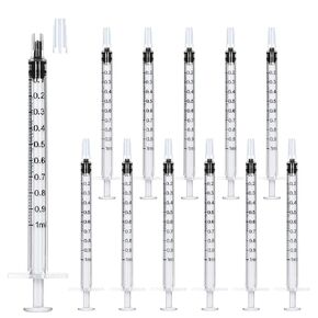 1 ml Syringe Without Needle, Syringe for Liquid with Cap, Oral, Scientific Labs, Measurement, Pack of 50