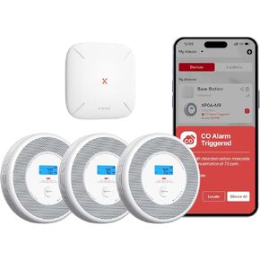 X-Sense Combination Smoke and Carbon Monoxide Detector with Voice Location, Interconnected Smoke Detector Carbon Monoxide Detector Combo with Base Station (Included), Model XP0A-MR31