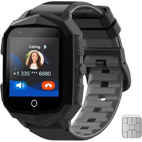 wonlex 4G Kids Smart Watch with GPS Tracker, Video Calling, Camera, SOS Emergency, 1.4 Inch Unlocked Kids Cell Phone Watch Birthday Gifts for Boys Girls Ages 3-10