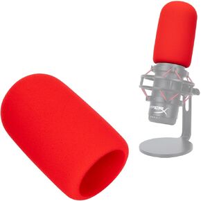 SUNMON Red Pop Filter for HyperX QuadCast - Microphone Cover Foam Noise Reduction, Hyper x Pop Filter Improved Sound Quality, Mic Windscreen Compatible With HyperX QuadCast S Microphone