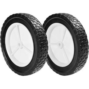 10 Inch Rubber Lawn Mower Wheel Replaces for Oregon 72-110 Hand Trucks Plastic Wheel Semi-Pneumatic Tire, Utility Carts 10x175, 2 pack
