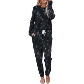 2 Piece Pjs Set For Womens Pajamas Lounge Set Long Sleeve Joggers Pants Sleepwear with Pockets