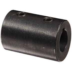 RC-050-KW Black Oxide Plated Mild Steel Rigid Coupling, 1/2" Bore, 1" Outside Diameter, 1-1/2" Length, 1/4"-20 x 1/4" Set Screw