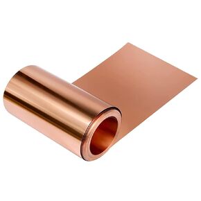 Pure Copper Sheet Thin Cu Metal Foil Roll 0.3mm x 50mm x 1000mm, 99.9% Pure Copper 1Pcs