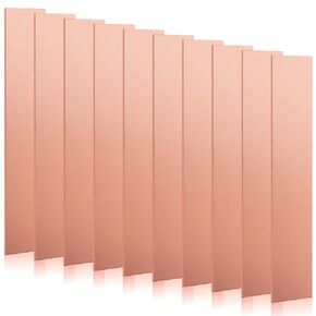 10 Pcs Pure Copper Anode Sheet (99.995% Pure) for Copper Plating and Copper Electroplating, Copper Electrode Strip 0.04' 'x 1'' x 6'' / 1mm x 25mm x 150mm