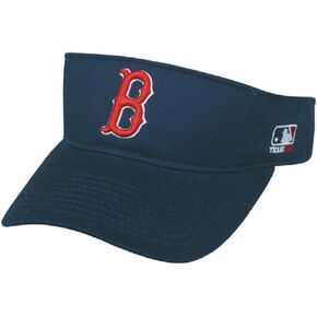 OC Sports Boston Red Sox MLB Sun Visor Golf Hat Cap Navy Blue w/Red B Logo Adult Men's Adjustable