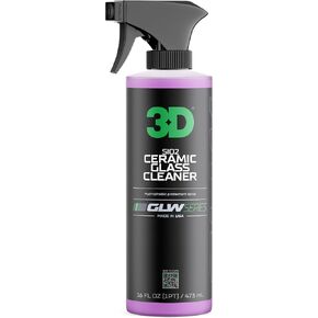 3D SiO2 Ceramic Glass Cleaner, GLW Series | Water & Rain Repellent | All-Weather Protective Ceramic Glass Cleaner | Safe for Tinted, Non-Tinted Windows & Mirrors | DIY Car Detailing | 64 oz