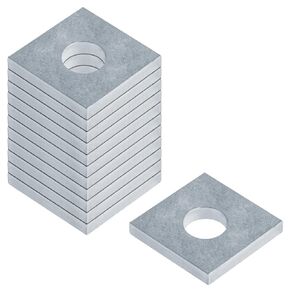 12 Pack 1-5/8" Square Washer Plate for Strut Channel, Fit 5/8" Bolt, 6mm Thick