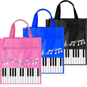 Cunno 3 Pcs Piano Keys Handbag Piano Music Bag Reusable Tote Bag Shoulder Shopping Bag Tote for Piano Music Teacher Gifts