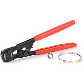 IWISS Ratcheting PEX Cinch Tool for Fastening Stainless Clamps from 3/8-Inch to 1-Inch with Calibration Gauge Suits ASTM F2098 and Non F2098 Ear Hose Clamps