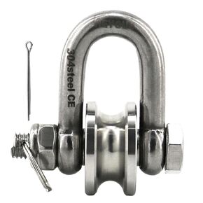 1.87in Stainless Steel Pulley Wheel Duplex Bearing Detachable 360 D Type