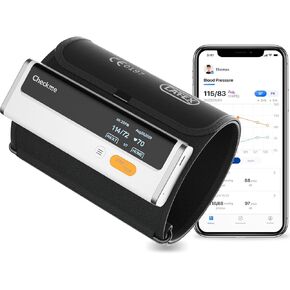 Checkme Bluetooth Blood Pressure Monitor for Home Use, Wireless BP Cuff Automatic Upper Arm Machine, Portable Digital BP Monitor with 50 BP Readings, Unlimited Data Stored in APP for iOS & Android