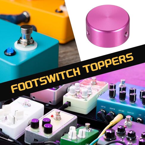 MECCANIXITY 12 Pcs Footswitch Toppers Guitar Pedal Button Caps Metal Footswitch Top Cover 3/8" for Guitar Effects Pedal Buttons, Silver, Blue in Saudi Arabia