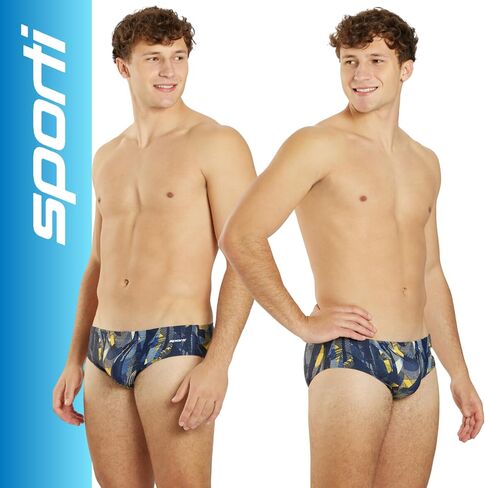 Sporti Men's Swim Briefs - Graphic Design Swimming Training Suit - Men's Athletic Swimwear Briefs for Racing & Lap Swimming in Saudi Arabia