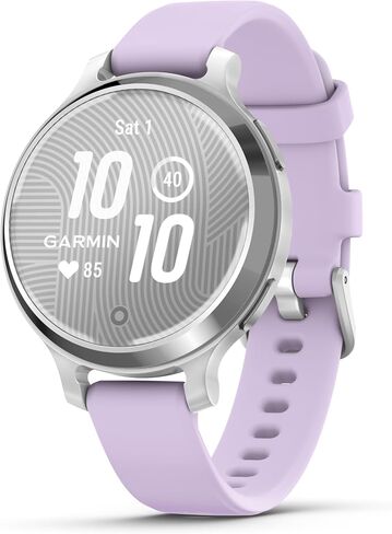 Wearable4U Garmin Lily 2 Active, Lunar Gold with Bone Silicone Band, Small and Stylish Smartwatch, Built-in GPS, Hidden Display, Patterned Lens, Up to 9 Days Battery Life White Earbuds Bundle in Saudi Arabia
