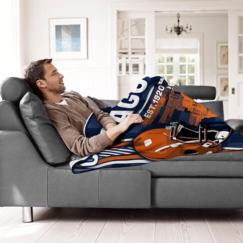 Sport Blanket 60" X 50" Cozy Soft Flannel Throw Blankets Lightweight Warm Style Merch Gear Football Blanket Gifts For Men Women Boys KidsORANGE in Saudi Arabia