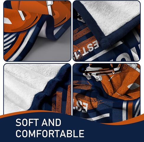 Sport Blanket 60" X 50" Cozy Soft Flannel Throw Blankets Lightweight Warm Style Merch Gear Football Blanket Gifts For Men Women Boys KidsORANGE in Saudi Arabia