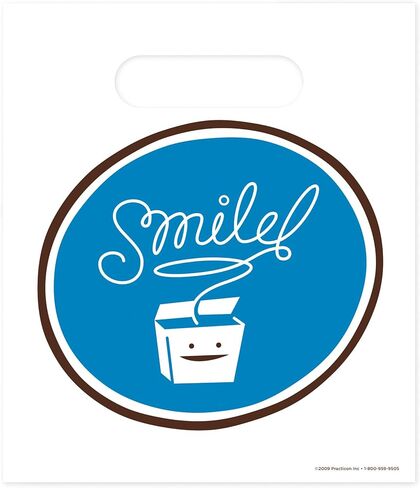 Practicon Smile Floss 7-3/4" x 9" Dental Giveaway Bag, Dental Hygiene Patient Care Goodie Bag, Dentist Office Plastic Gift Bags, 100 Pack in Saudi Arabia
